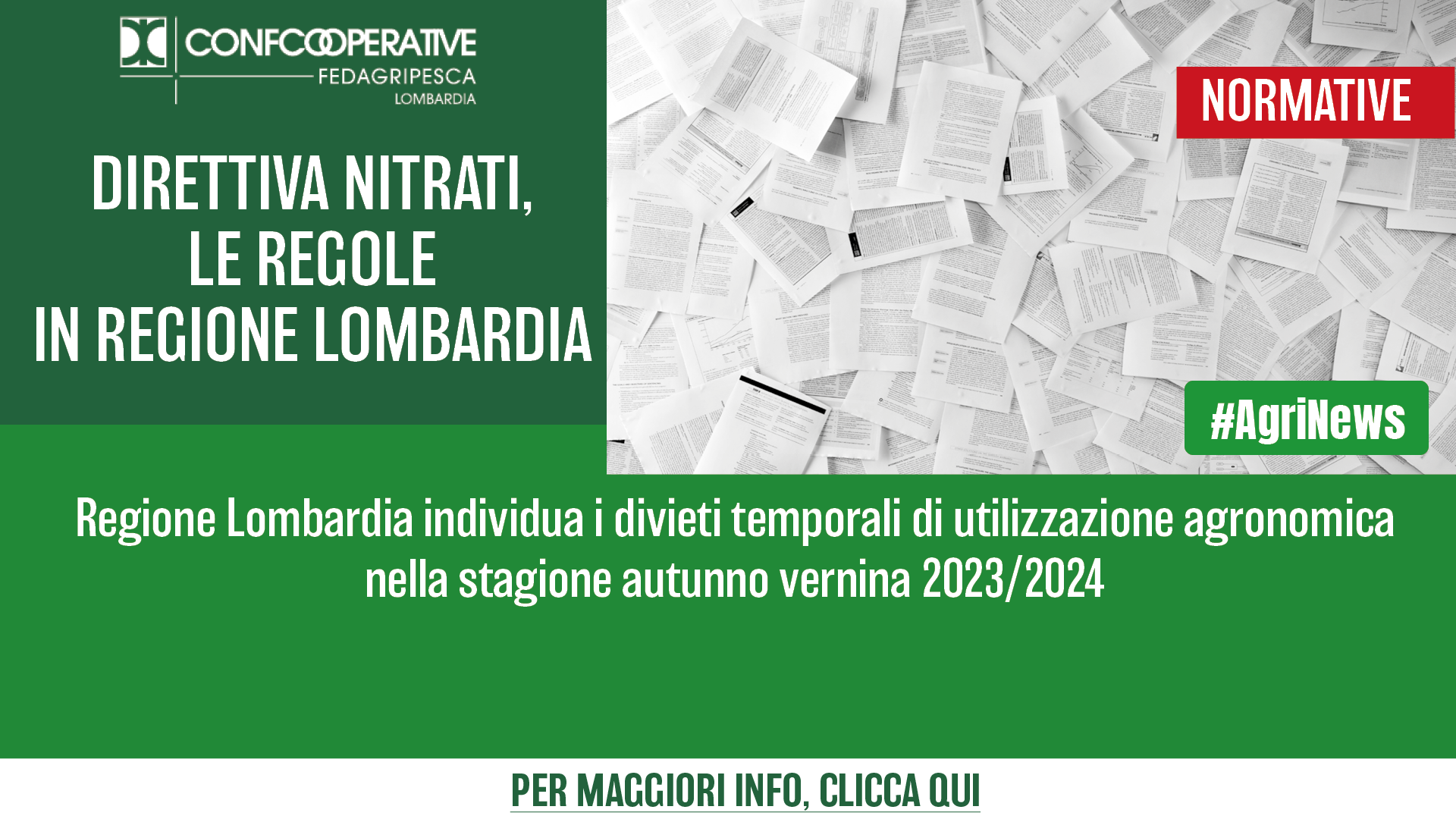 Direttiva Nitrati, le regole in Regione Lombardia Confcooperative