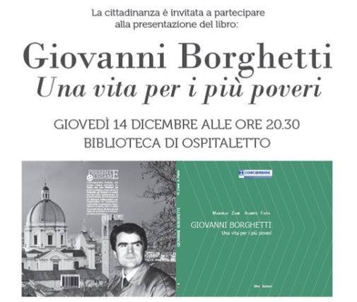 BRESCIA, PRESENTAZIONE DEL LIBRO “GIOVANNI BORGHETTI ,UNA VITA PER I PIÙ POVERI”