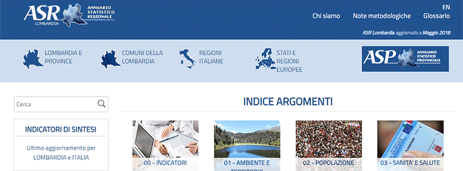 STATISTICHE E DATI DELLA LOMBARDIA, DAL 22 NOVEMBRE ON LINE IL NUOVO ANNUARIO REGIONALE