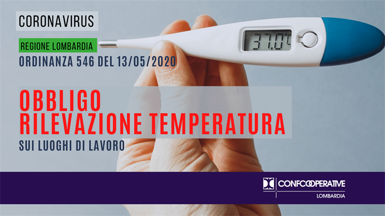 Covid-19, obbligo rilevazione temperatura a lavoro in Lombardia