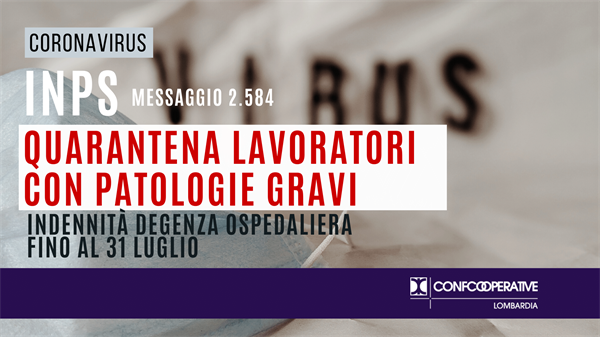 Covid, quarantena lavoratori con patologie gravi, l’indennità di degenza ospedaliera