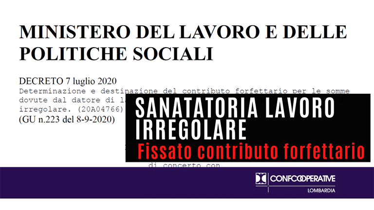 Emersione lavoro irregolare, fissato contributo. Costo sanatoria, da 156 a 300 euro al mese