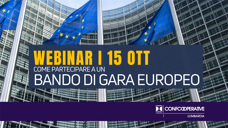 Webinar 15 ottobre I Come partecipare a un bando di gara europeo