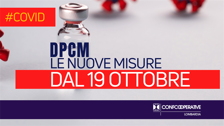 Emergenza Covid, nuovo DPCM, le misure dal 19 ottobre