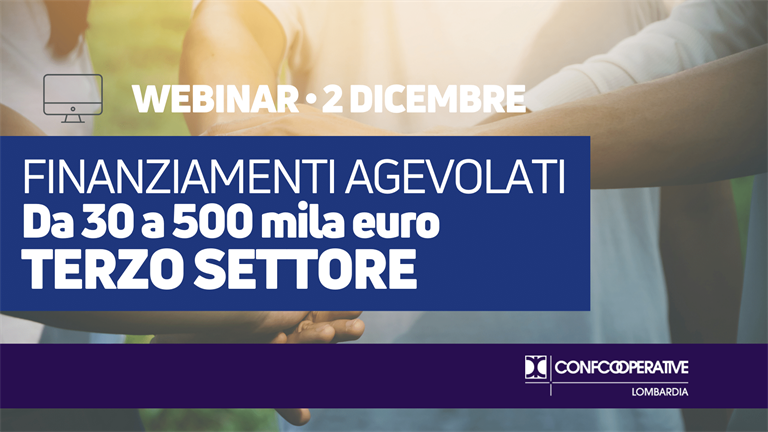 Terzo Settore: 30 mln di euro per l’emergenza Covid in finanziamenti agevolati • Webinar 2 dicembre