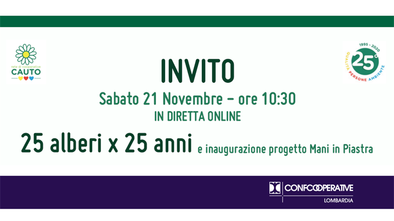 Rete Cauto, 25 alberi x 25 anni e inaugurazione progetto Mani in piastra I 21 novembre