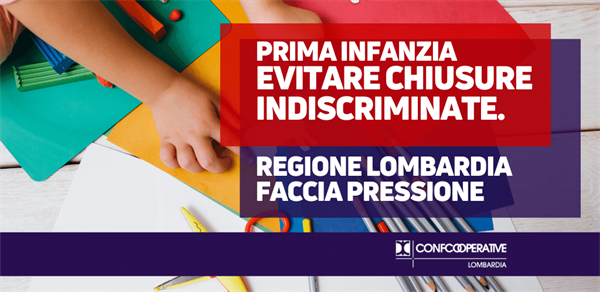 Servizi infanzia, da Alleanza Cooperative appello a Regione Lombardia: pressione per evitare chiusure indiscriminate