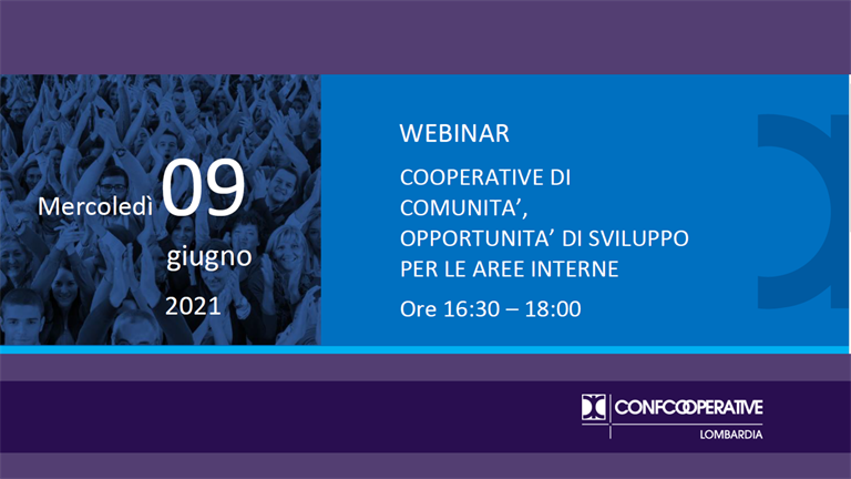 Webinar 9 giugno | Cooperative di Comunità e opportunità di sviluppo aree interne