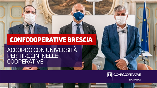 Brescia, accordo Confcooperative e Università per tirocini nelle cooperative