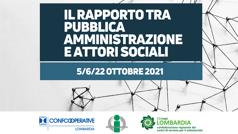 Webinar "Il rapporto tra Pubblica Amministrazione e attori sociali"