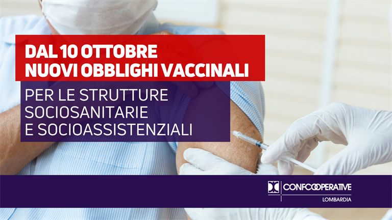 Strutture sociosanitarie e socioassistenziali, dal 10 ottobre i nuovi obblighi vaccinali