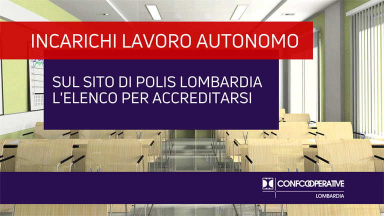 Incarichi lavoro autonomo, sul sito di Polis Lombardia elenco per accreditarsi