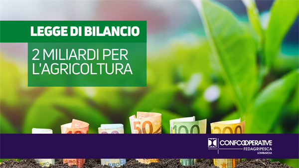 Legge di Bilancio 2022, 2 miliardi per l’agricoltura