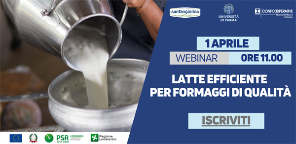 Save the date 1 aprile | Webinar "Latte efficiente per formaggi di qualità”