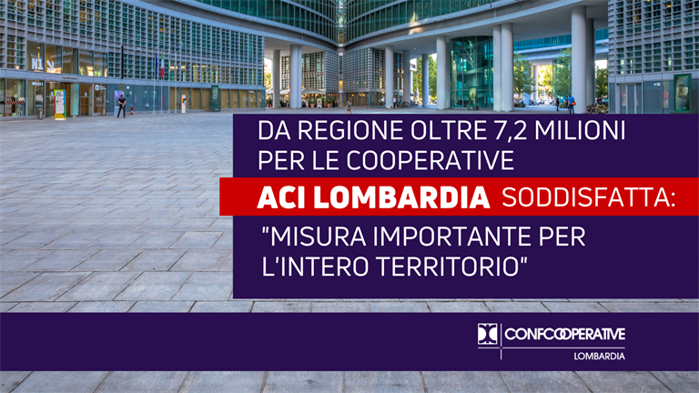 Da Regione oltre 7,2 milioni per le cooperative. ACI Lombardia soddisfatta: “Misura importante per l’intero territorio”