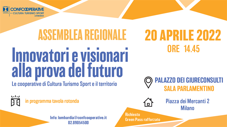 20 APRILE | Assemblea regionale di Confcooperative Cultura Turismo Sport Lombardia