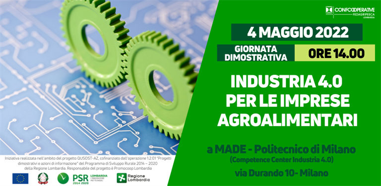 SAVE THE DATE 4 maggio | Giornata dimostrativa "Industria 4.0 per le imprese agroalimentari"