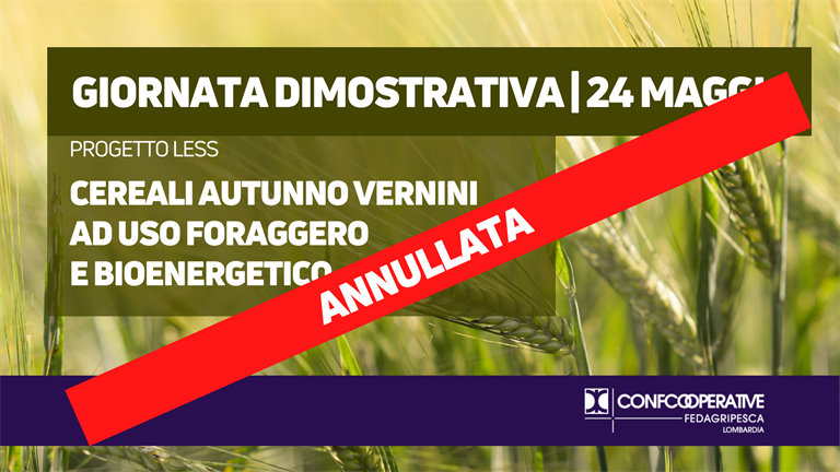 ANNULLATA | 24 MAGGIO Giornata dimostrativa “Cereali autunno vernini ad uso foraggero e bioenergetico”