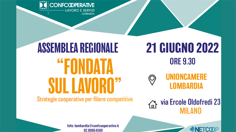 21 GIUGNO | Assemblea regionale di Confcooperative Lavoro e Servizi Lombardia