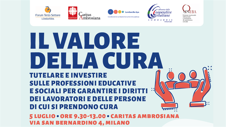 5 luglio | Il convegno "Il valore della cura – tutelare e investire sulle professioni educative e sociali”
