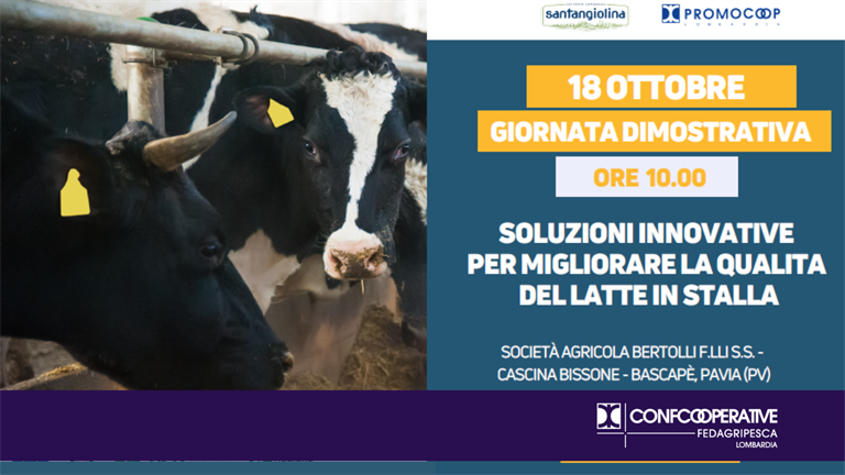 SAVE THE DATE | 18 ottobre - Giornata dimostrativa “Soluzioni innovative per migliorare la qualità del latte in stalla”
