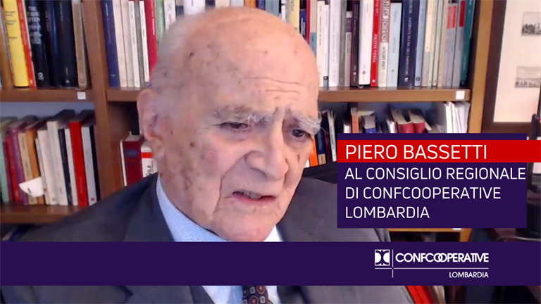 L'intervento di Piero Bassetti al consiglio regionale di Confcooperative Lombardia