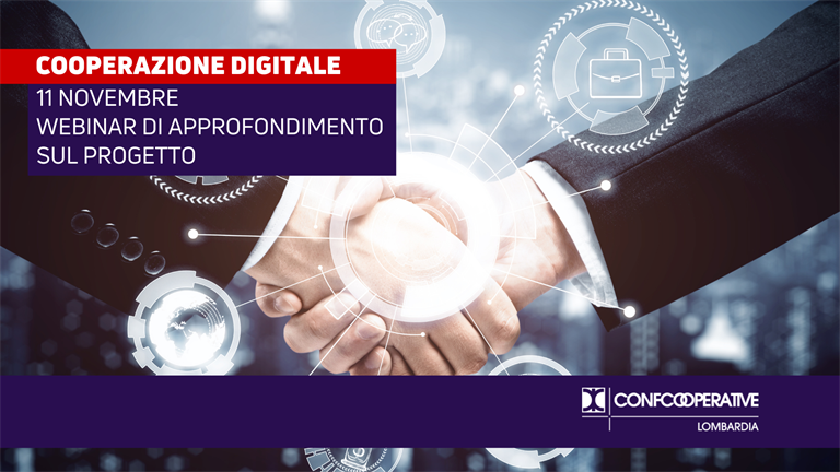 11 novembre, in agenda webinar sul progetto Cooperazione digitale