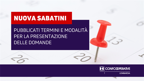 Nuova Sabatini, pubblicati termini e modalità di presentazione delle domande