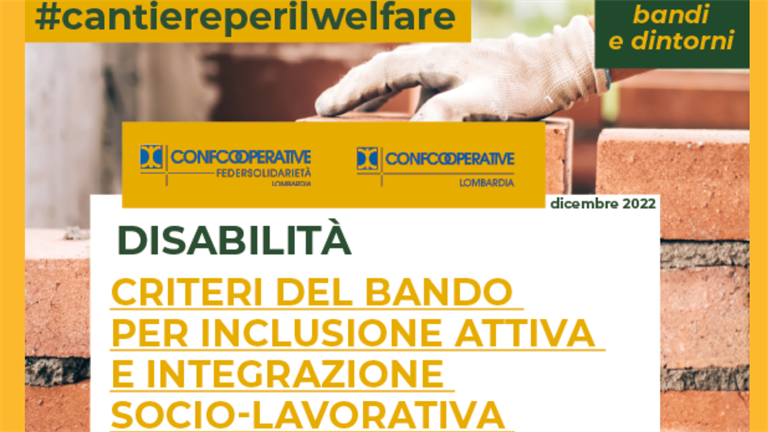 Disabilità, pubblicati i criteri del bando per inclusione attiva e integrazione socio-lavorativa