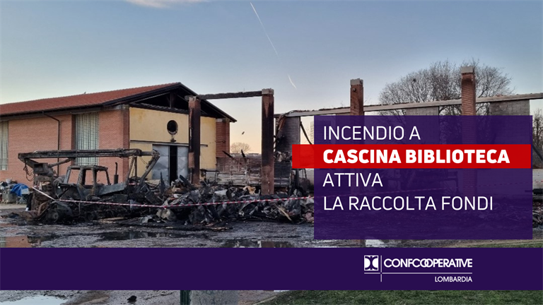 Incendio a Cascina Biblioteca, attiva la raccolta fondi