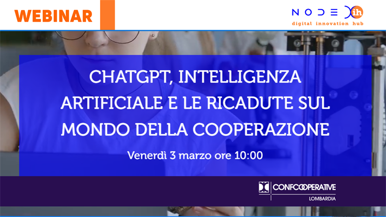 Webinar 3 marzo | Trasformazione digitale, ChatGPT  e ricadute sul mondo della cooperazione