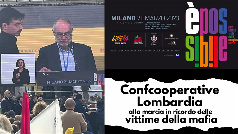 Giornata in ricordo delle vittime delle mafia, il presidente di Confcooperative Lombardia legge i nomi dal palco