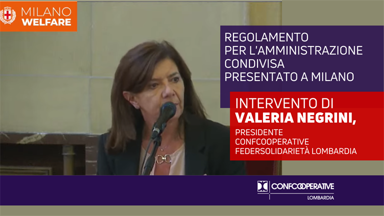 Milano, Valeria Negrini alla presentazione del Regolamento per l’amministrazione condivisa