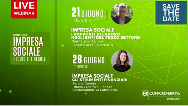 A giugno i nuovi webinar sull’impresa sociale