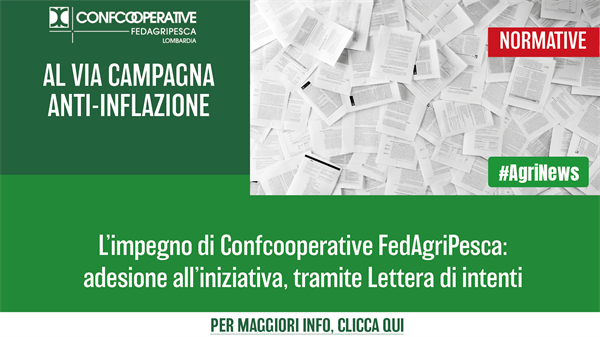 Campagna anti-inflazione, l’impegno di Confcooperative FedAgriPesca