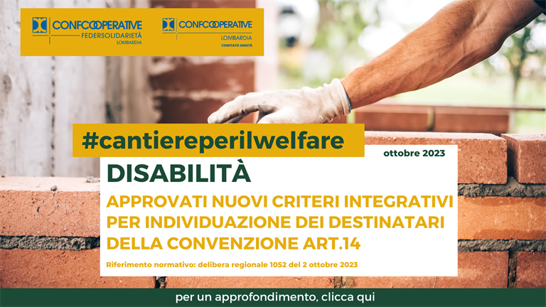 Disabilità, nuovi criteri integrativi per individuazione dei destinatari della Convenzione art.14