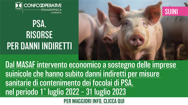 Danni indiretti per PSA, domande entro il 15 febbraio 2024