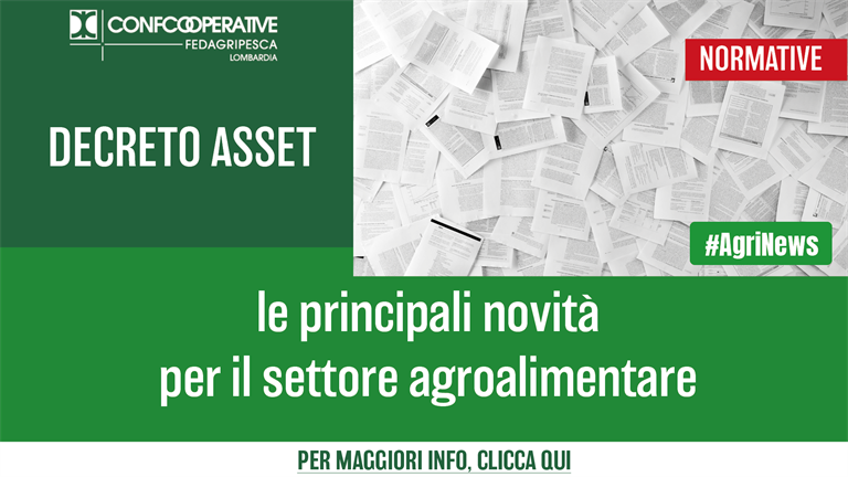 Decreto Asset, cosa cambia per il settore agroalimentare