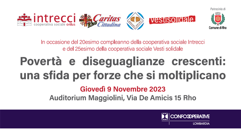 9 novembre | A Rho l'evento su povertà e diseguaglianze con Vesti Solidale e Intrecci