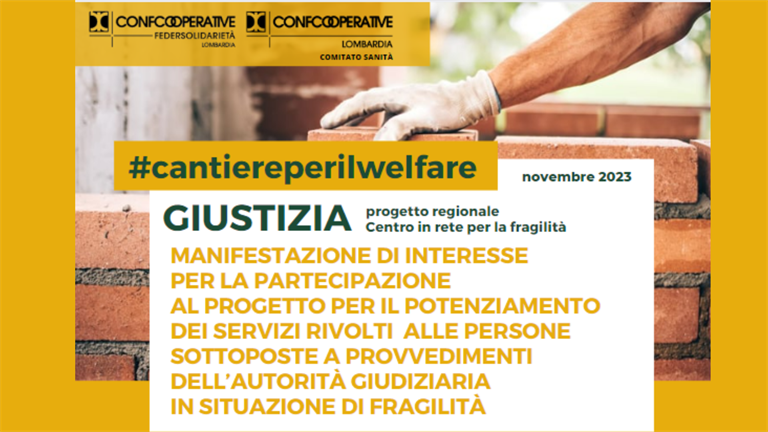 Al via manifestazione di interesse per i servizi rivolti a chi è sottoposto a provvedimenti dell'autorità giudiziaria in condizione di fragilità