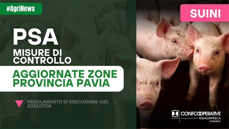 PSA, aggiornate le zone per il contenimento dei focolai a Pavia