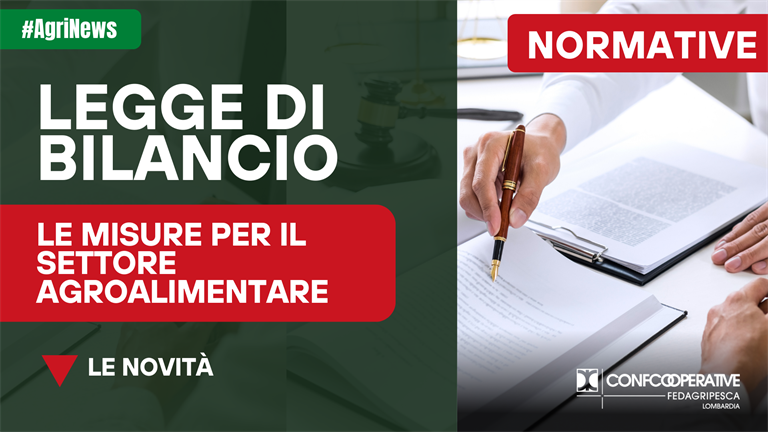 Legge di Bilancio, le misure per il settore agroalimentare