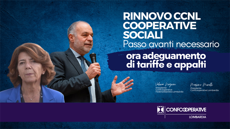 CCNL Cooperative Sociali, Confcooperative: passo avanti necessario, ora adeguamento di tariffe e appalti