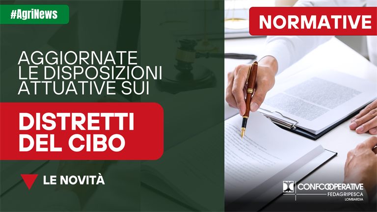 Distretti del cibo, aggiornate le disposizioni attuative per il riconoscimento