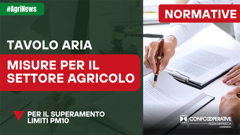 Tavolo aria, nuove disposizioni e misure per il settore agricolo