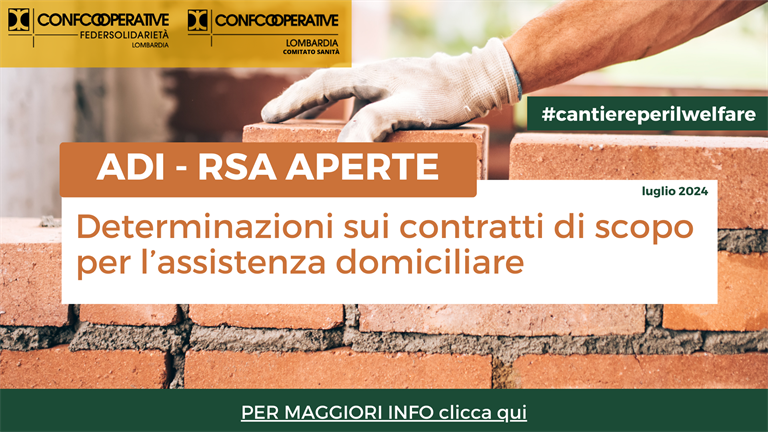 ADI e RSA aperte - Determinazioni di Regione sui contratti di scopo per l'assistenza domiciliare