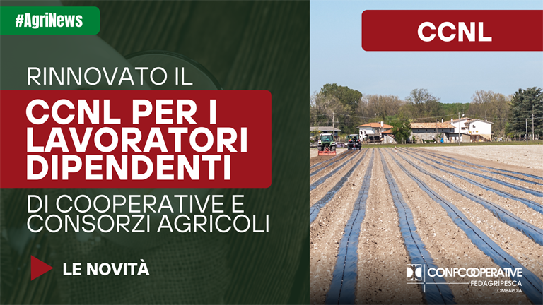 Rinnovato il CCNL per i lavoratori dipendenti di cooperative e consorzi agricoli