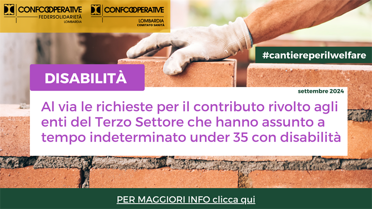 Al via le richieste per il contributo rivolto a chi ha assunto a tempo indeterminato under 35 con disabilità