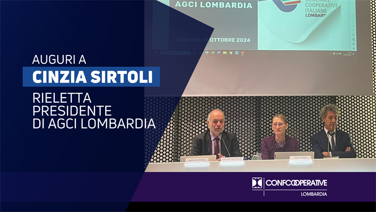 Congratulazioni a Cinzia Sirtoli, confermata presidente di AGCI Lombardia