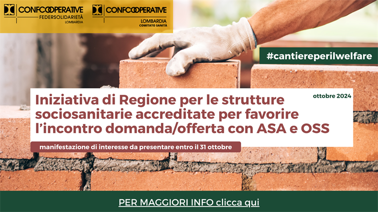 ASA – OSS, per favorire incontro domanda/offerta nuova iniziativa di Regione Lombardia per le strutture sociosanitarie accreditate